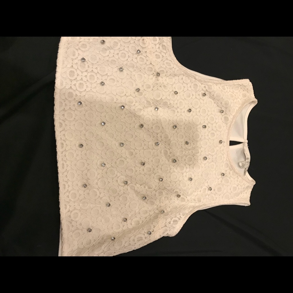 Lauren Conrad white studded crop top